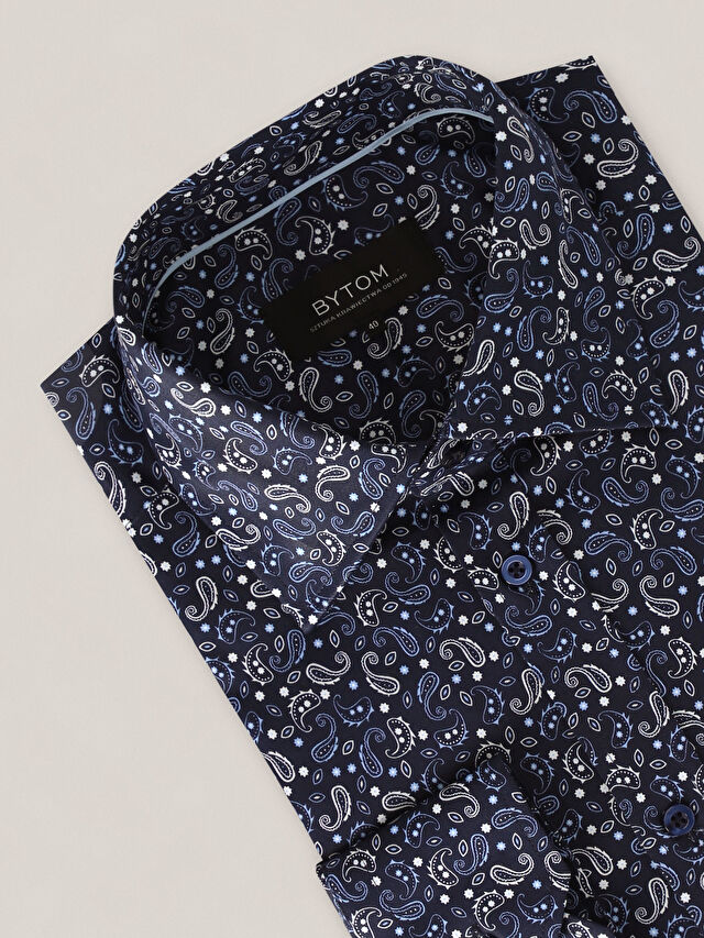 GRANATOWA KOSZULA WINDSOR DŁUGI RĘKAW