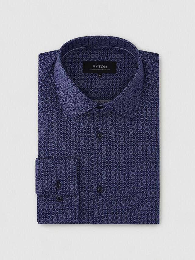 GRANATOWA KOSZULA ROMA DŁUGI RĘKAW