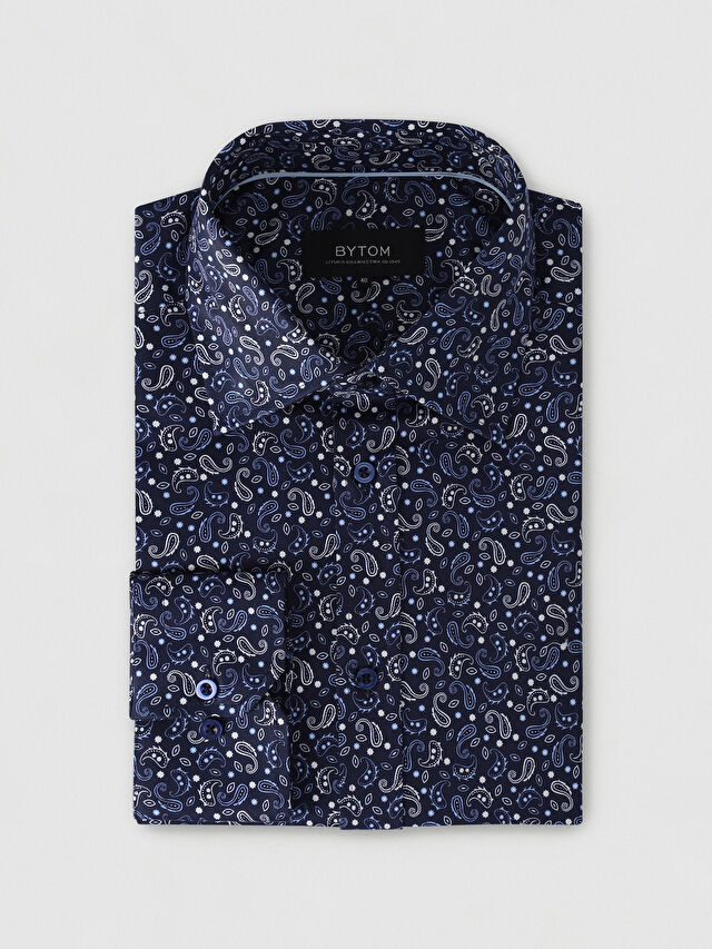 GRANATOWA KOSZULA WINDSOR DŁUGI RĘKAW