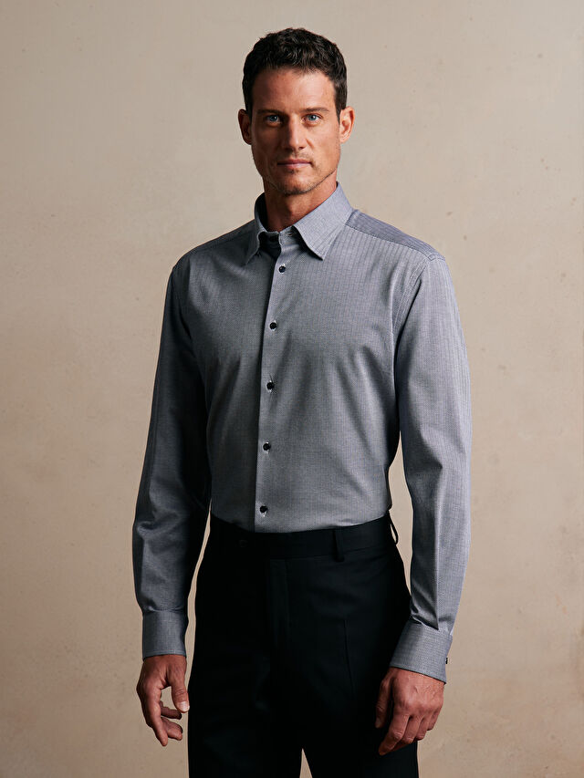 GRANATOWA KOSZULA DŁUGI RĘKAW