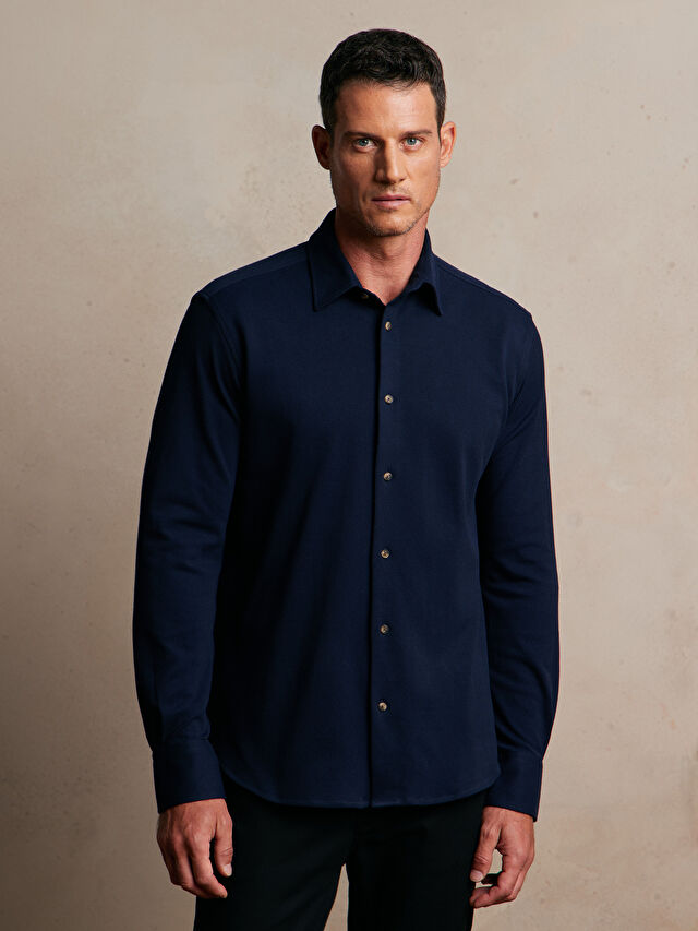 GRANATOWA KOSZULA DŁUGI RĘKAW