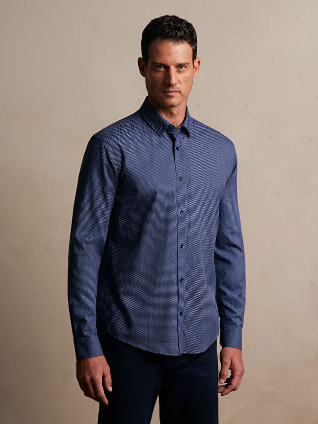 GRANATOWA KOSZULA DŁUGI RĘKAW