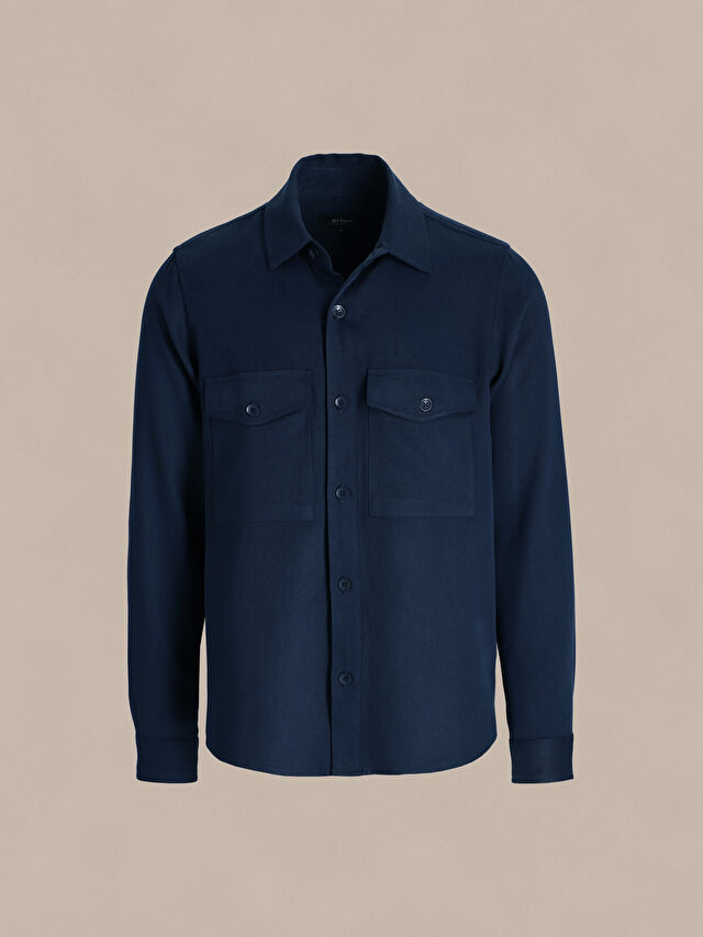 GRANATOWA KOSZULA DŁUGI RĘKAW