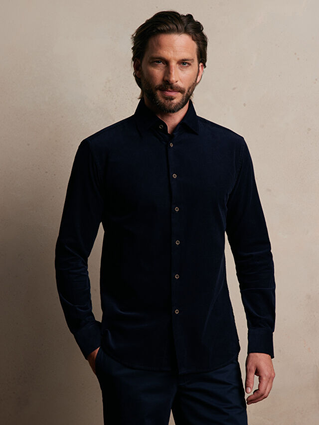 GRANATOWA KOSZULA DŁUGI RĘKAW