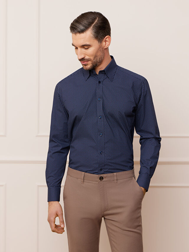 GRANATOWA KOSZULA DŁUGI RĘKAW