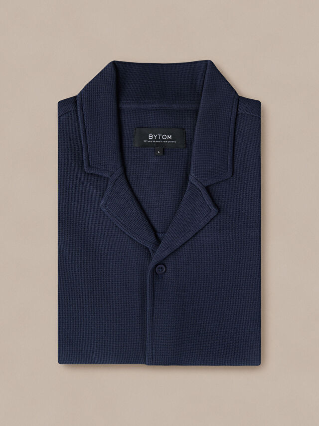 GRANATOWA KOSZULA KRÓTKI RĘKAW