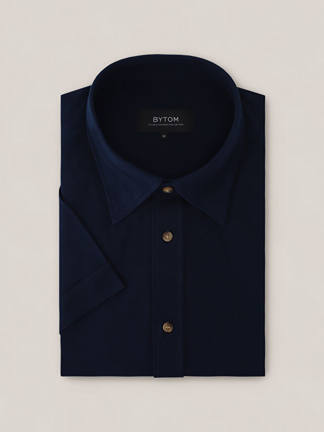 GRANATOWA KOSZULA KRÓTKI RĘKAW