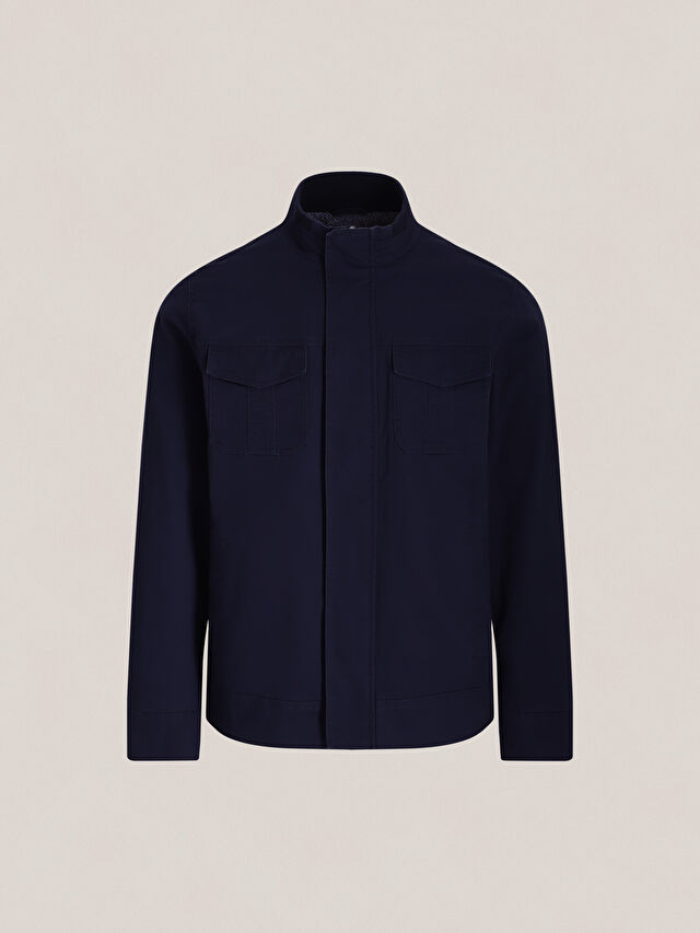 GRANATOWA BAWEŁNIANA KURTKA SALUIN