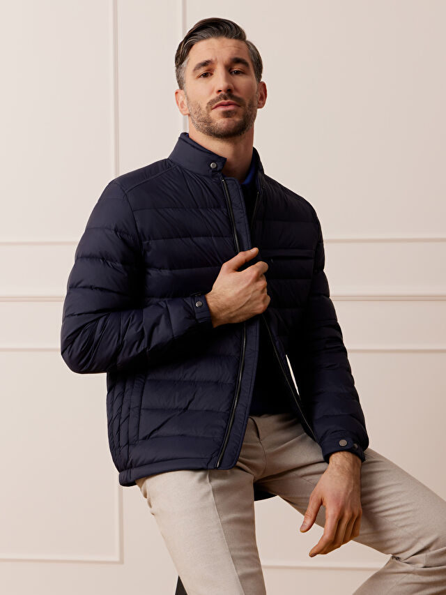 GRANATOWA PUCHOWA KURTKA ELGIN