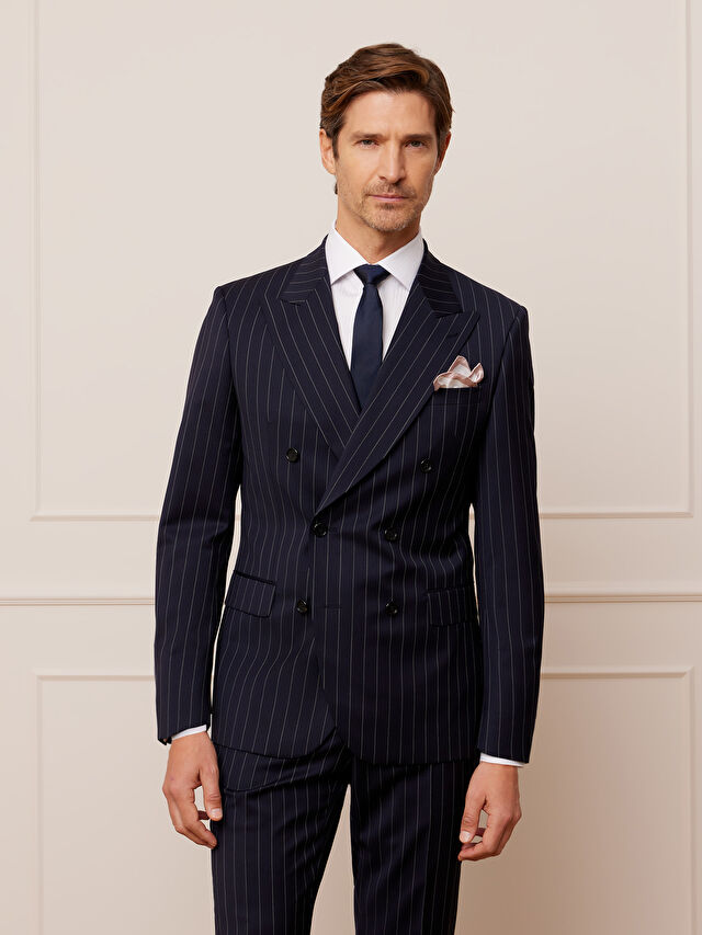 GRANATOWA DWURZĘDOWA MARYNARKA DO GARNITURU - MIKSUJ I ŁĄCZ