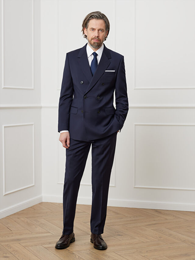 GRANATOWA DWURZĘDOWA MARYNARKA OSAKA DO GARNITURU - MIKSUJ I ŁĄCZ