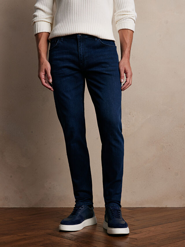 GRANATOWE JEANSY FARO