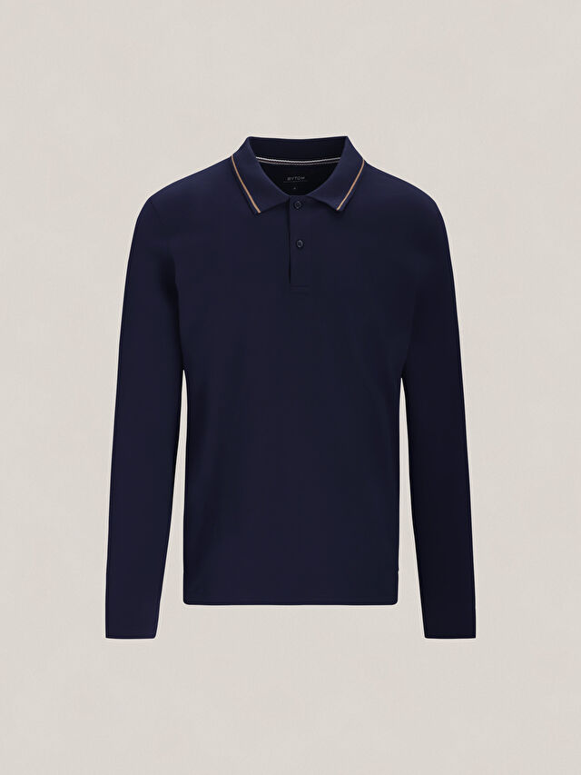 GRANATOWE POLO VOLSKOF DŁUGI RĘKAW