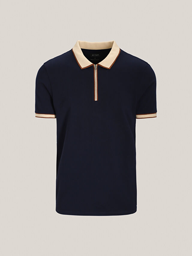 GRANATOWE POLO LETTON