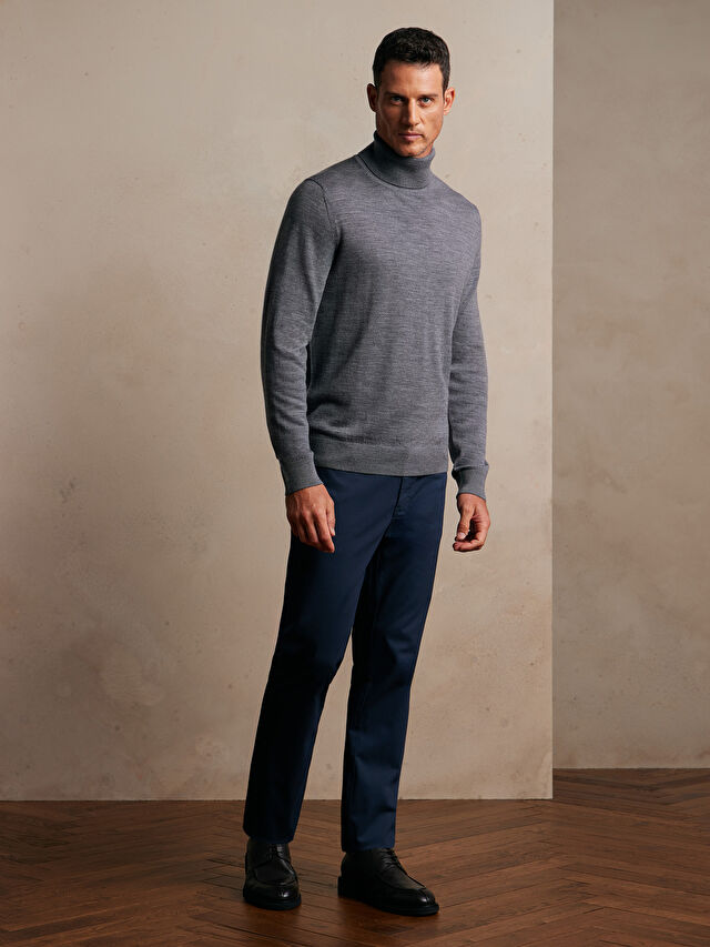 GRANATOWE SPODNIE DERR