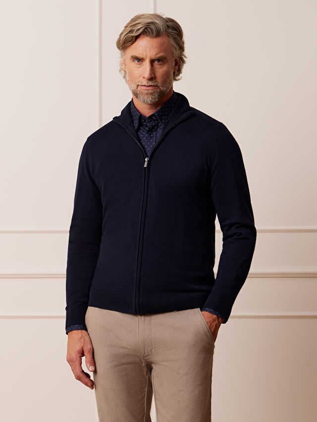 GRANATOWY KARDIGAN CARROG