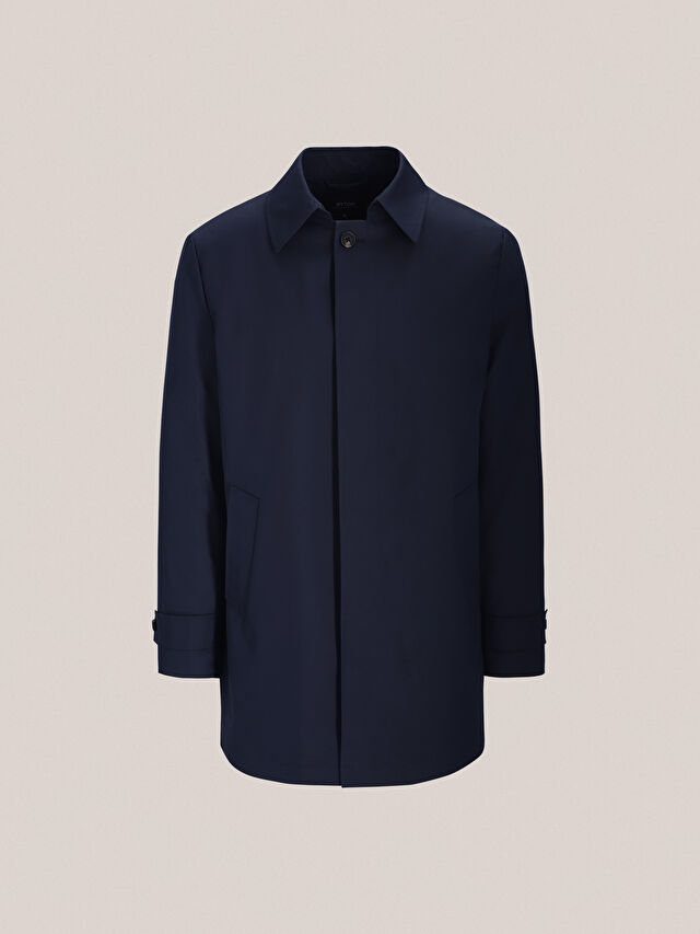 GRANATOWY PŁASZCZ MANCHESTER