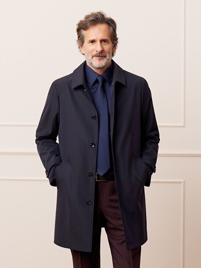 GRANATOWY PŁASZCZ GRANDE