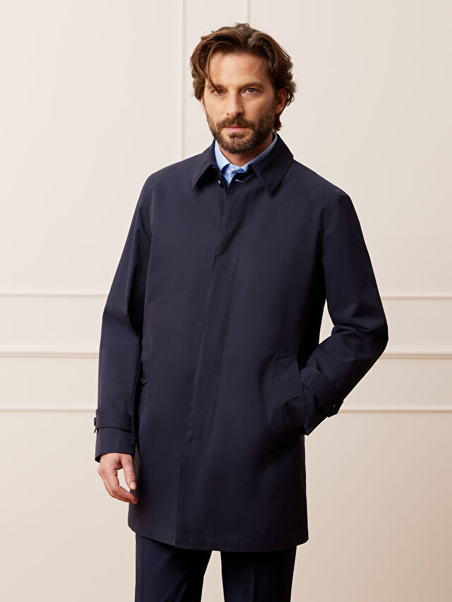 GRANATOWY PŁASZCZ GALWAY