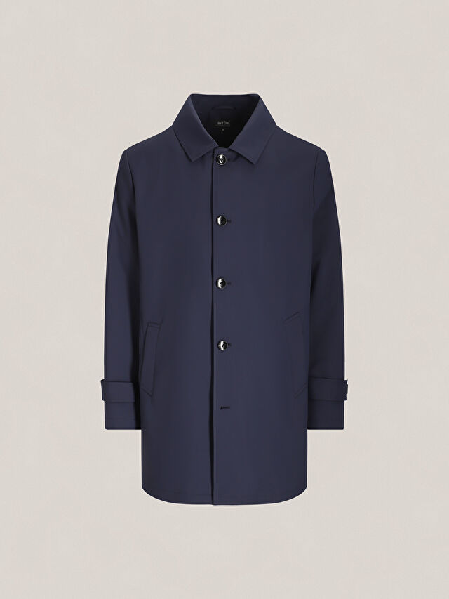 GRANATOWY PŁASZCZ METZ