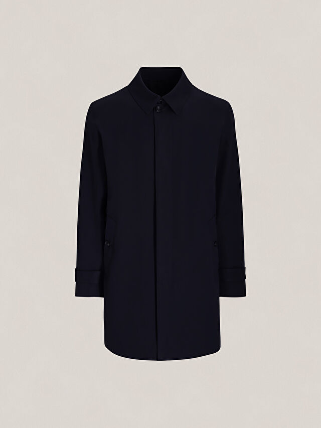 GRANATOWY PŁASZCZ GALWAY