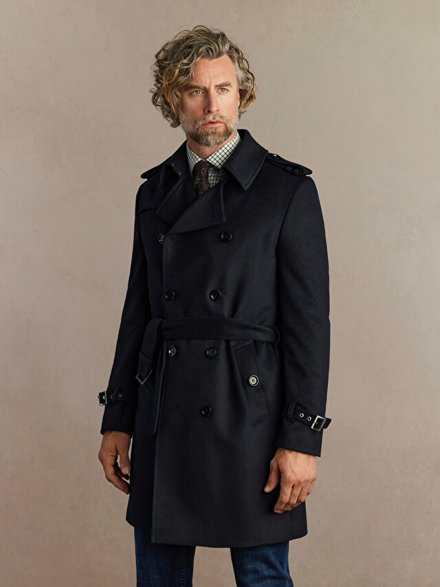 PŁASZCZ Z WŁOSKIEJ WEŁNY Z DODATKIEM KASZMIRU