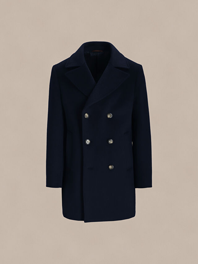 DWURZĘDOWY WEŁNIANY PŁASZCZ Z DODATKIEM KASZMIRU