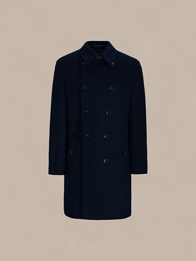 DWURZĘDOWY WEŁNIANY PŁASZCZ Z DODATKIEM KASZMIRU