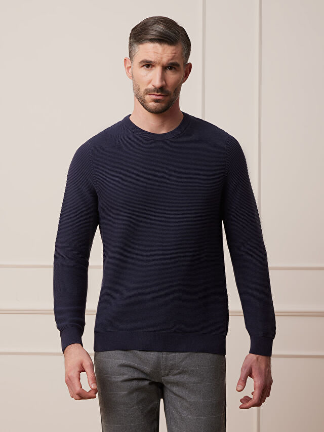 GRANATOWY SWETER CATON