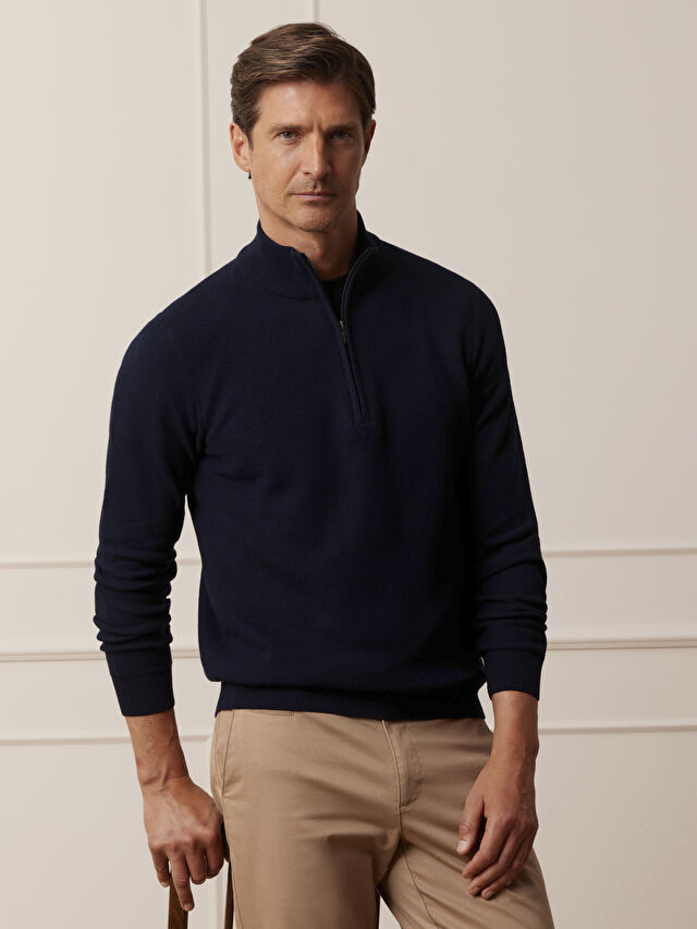 GRANATOWY SWETER MOSTYN