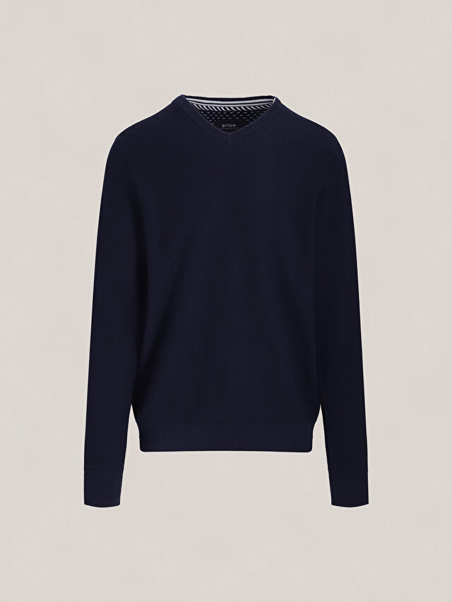 GRANATOWY SWETER BUBLE