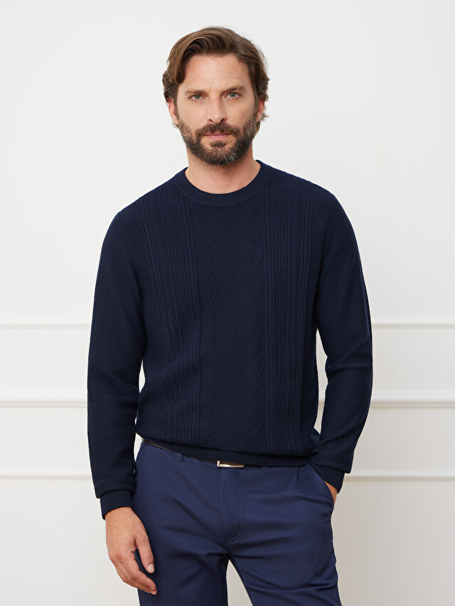 GRANATOWY SWETER ANTON