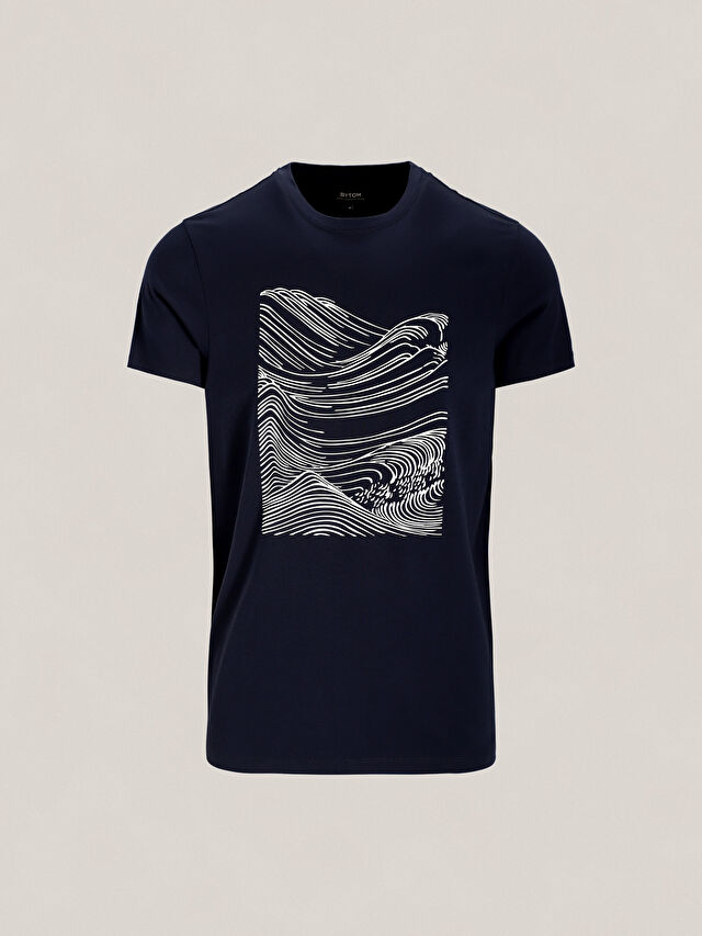 GRANATOWY T-SHIRT MINTON