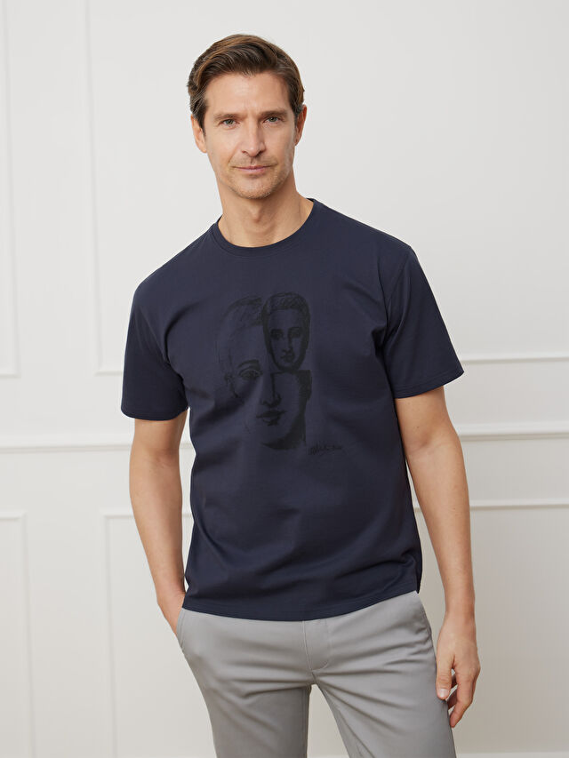 GRANATOWY T-SHIRT OLBIŃSKI