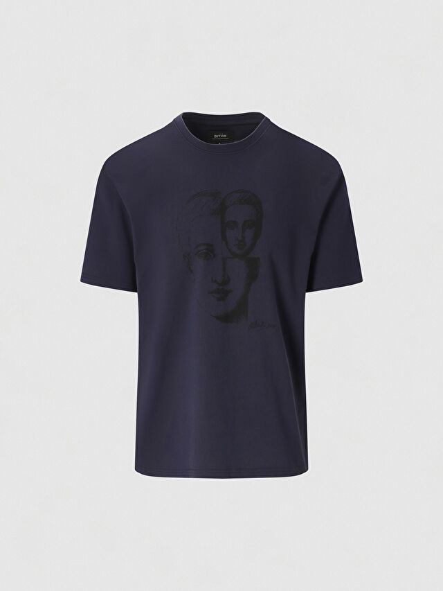 GRANATOWY T-SHIRT OLBIŃSKI