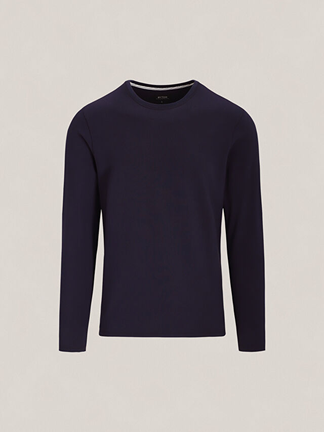 GRANATOWY T-SHIRT DAWLISH DŁUGI RĘKAW