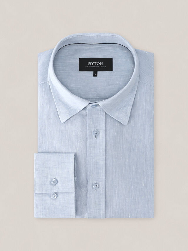 NIEBIESKA KOSZULA CAPRI DŁUGI RĘKAW