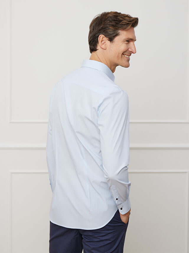 NIEBIESKA KOSZULA CAPRI DŁUGI RĘKAW