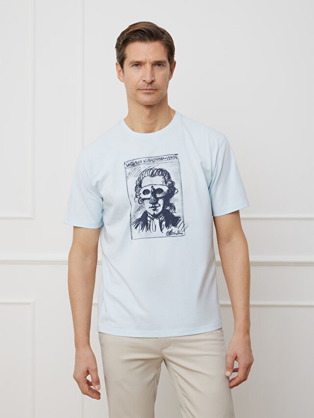 NIEBIESKI T-SHIRT OLBIŃSKI