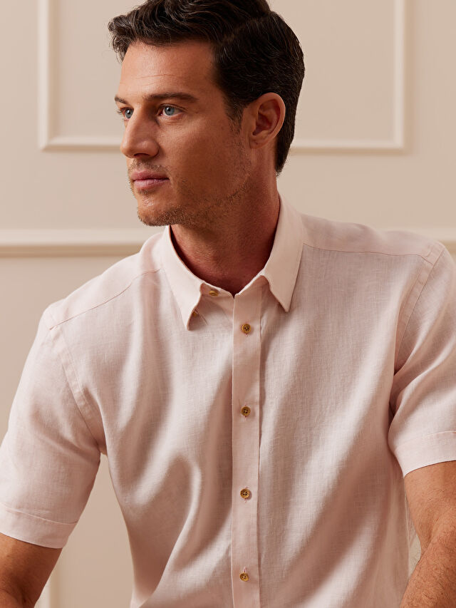 RÓŻOWA KOSZULA KRÓTKI RĘKAW