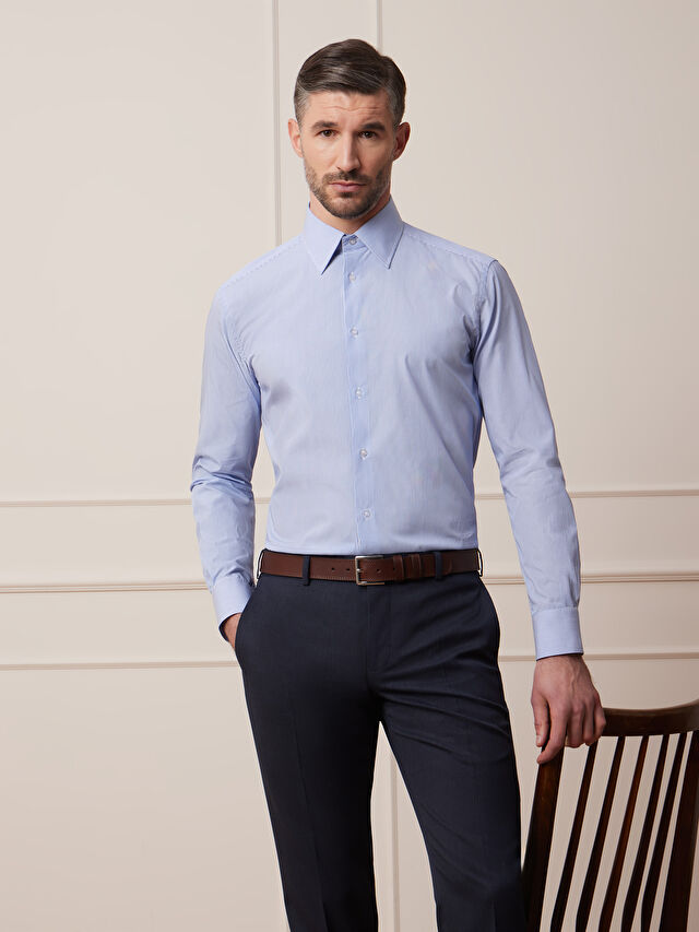 NIEBIESKA KOSZULA HAGA DŁUGI RĘKAW