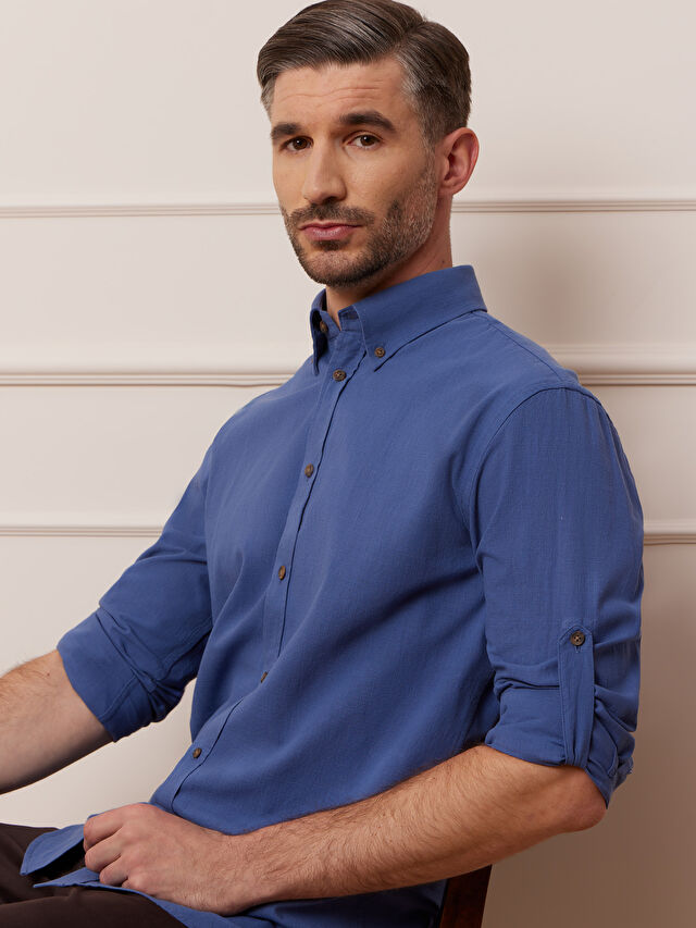 NIEBIESKA KOSZULA MALMO DŁUGI RĘKAW