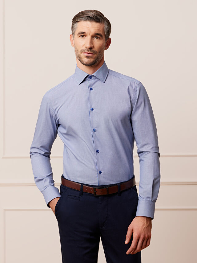 NIEBIESKA KOSZULA ROMA DŁUGI RĘKAW