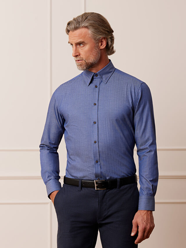 NIEBIESKA KOSZULA CAPRI DŁUGI RĘKAW