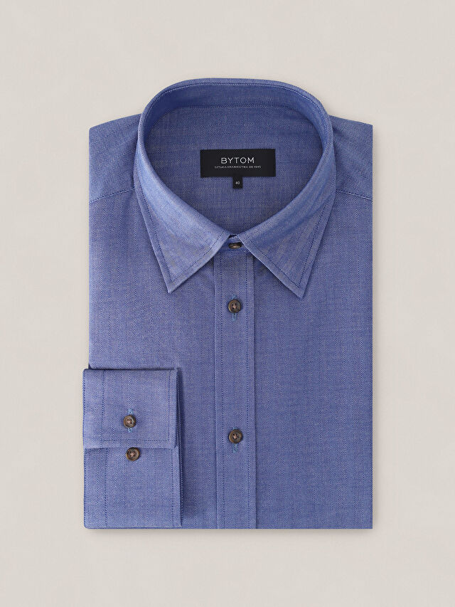 NIEBIESKA KOSZULA CAPRI DŁUGI RĘKAW