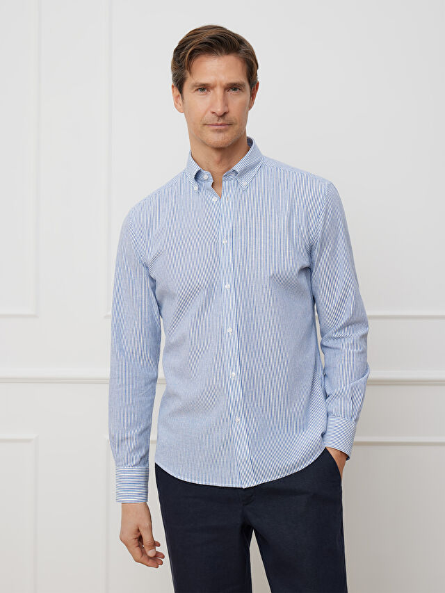 NIEBIESKA KOSZULA MALMO DŁUGI RĘKAW