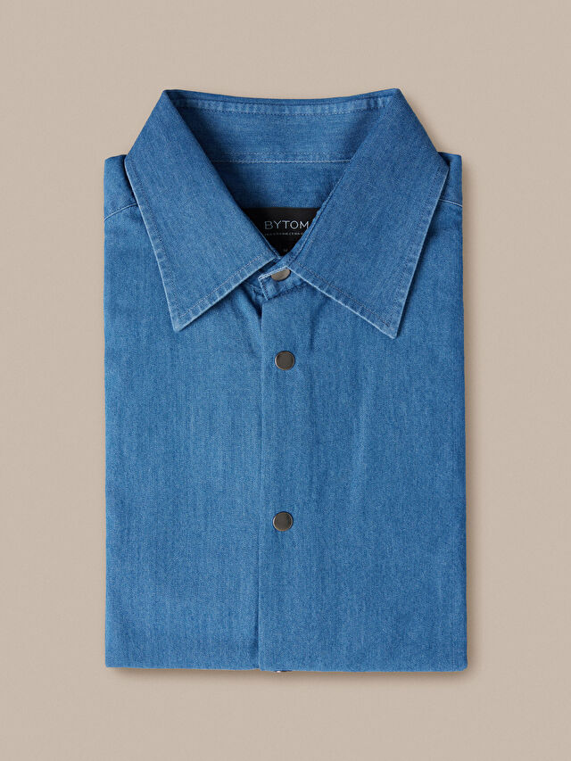 NEBIESKA KOSZULA DŁUGI RĘKAW