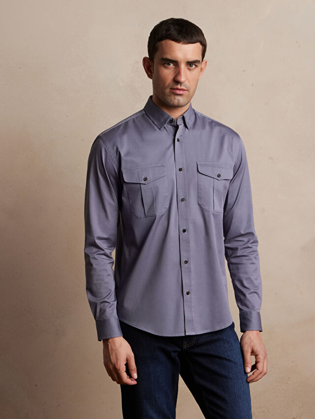 NEBIESKA KOSZULA DŁUGI RĘKAW