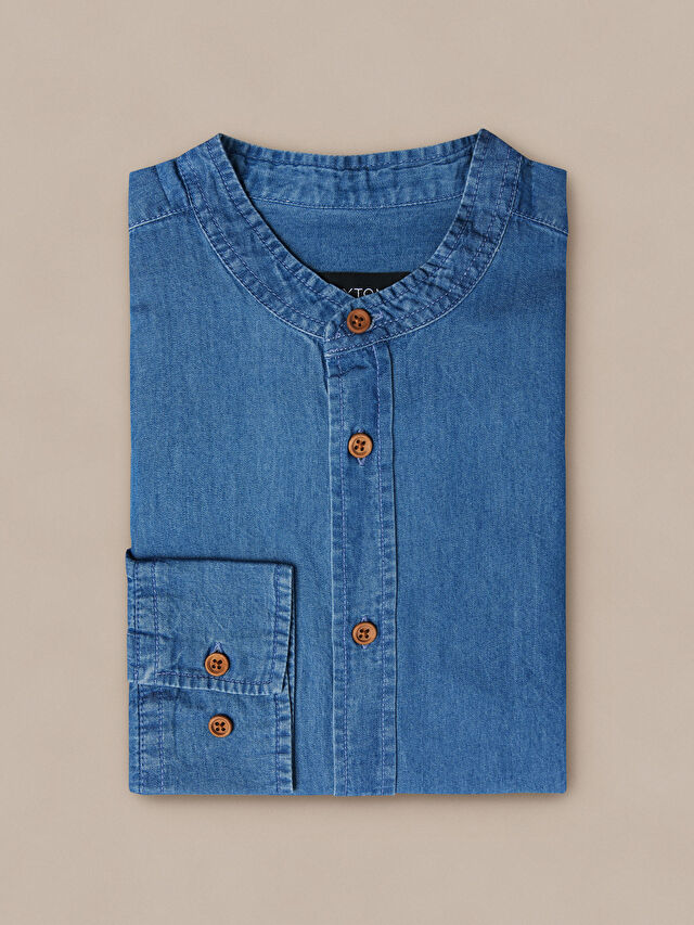 NEBIESKA KOSZULA DŁUGI RĘKAW