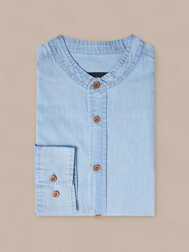 NEBIESKA KOSZULA DŁUGI RĘKAW